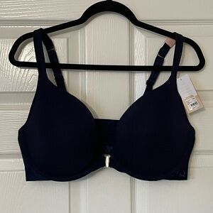 NWT - CACIQUE Boost Plunge Bra - 42DD - Blue - Underwire Lined - Brand New